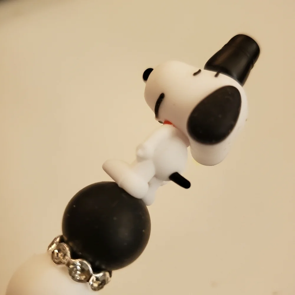 Handmade 3D Snoopy Beaded Silicone Focal Bead Pen
